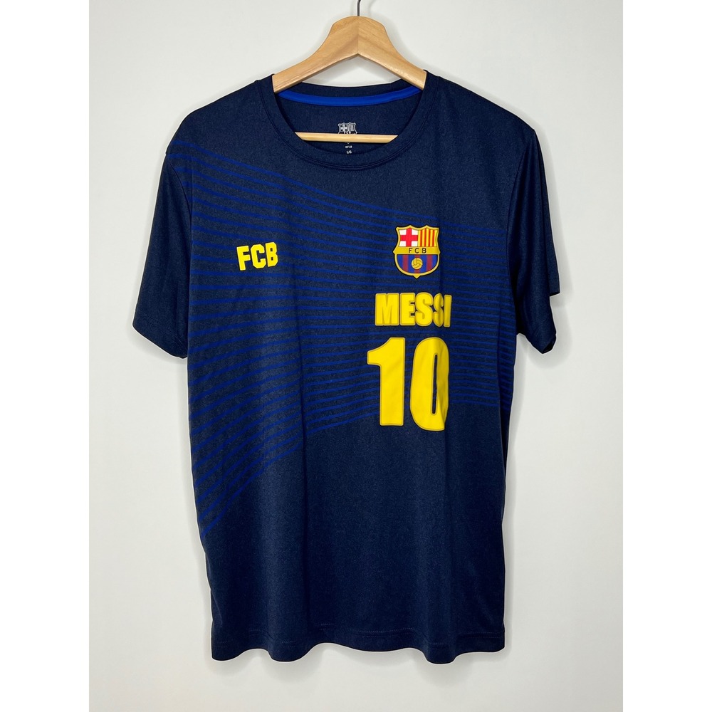 FC Barcelona Lionel Messi 10 Jersey Shirt Mens Large Navy Blue FCB SC-3605BM